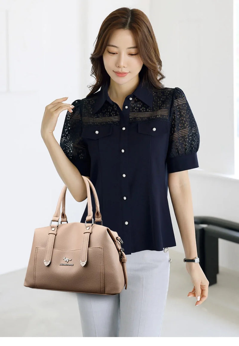 Bolsa Double Arrows - Designer de Luxo em Couro Macio
