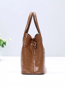 Bolsa de Ombro Shainy Feminina – Couro Brilhante e Grande Capacidade