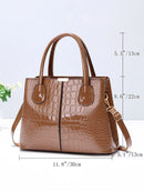 Bolsa de Ombro Shainy Feminina – Couro Brilhante e Grande Capacidade