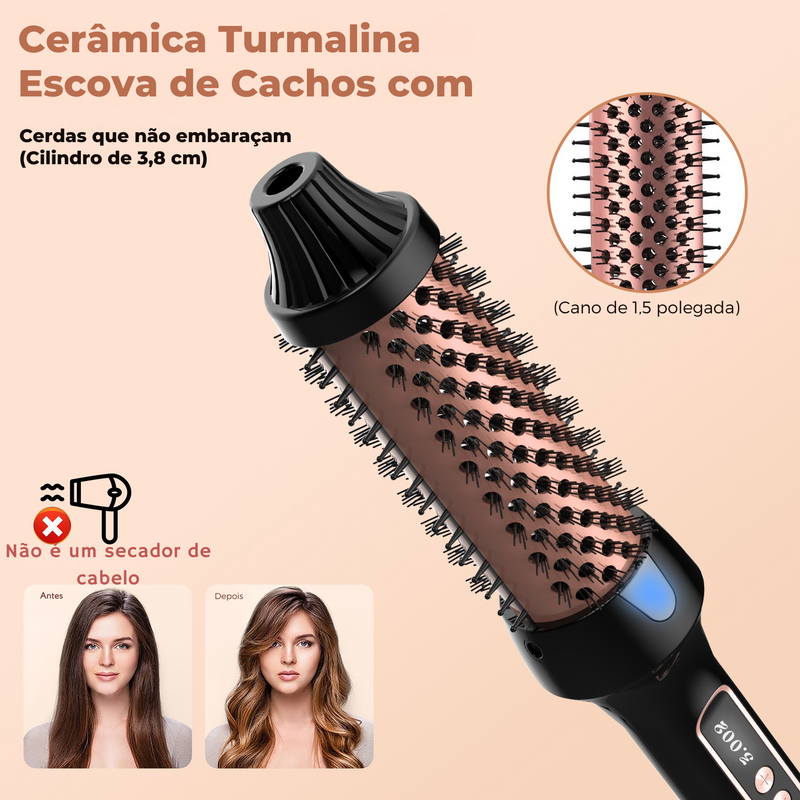 Escova Modeladora 3 em 1 ✨ com 5 Níveis de Temperatura 🌡️